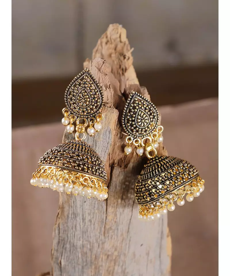 Styylo Fashion Gold Plated Designer Jhumka Earring for Women And Girls-Onesize-Gold