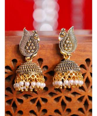Styylo Fashion Gold Plated Designer Jhumka Earring for Women And Girls-Onesize-Gold 1