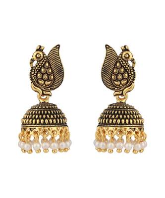Styylo Fashion Gold Plated Designer Jhumka Earring for Women And Girls-Onesize-Gold 2