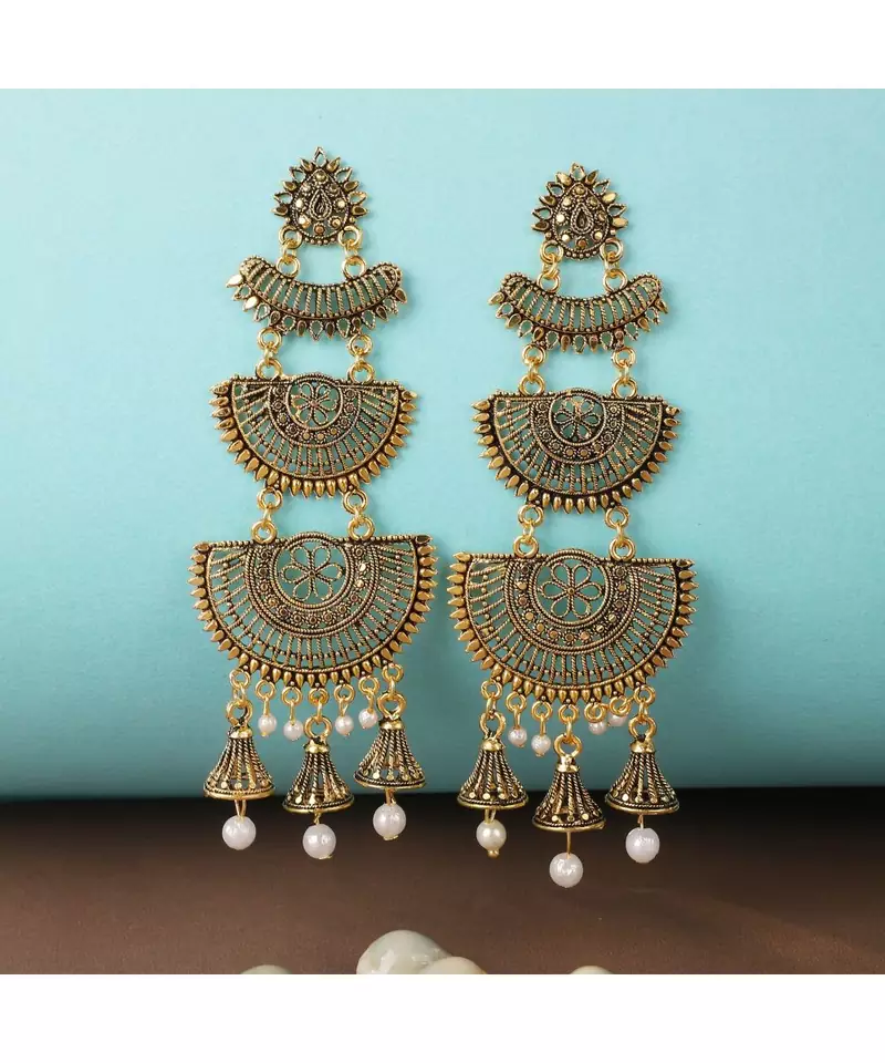 Styylo Fashion Gold Plated Designer Jhumka Earring for Women And Girls-Onesize-Gold