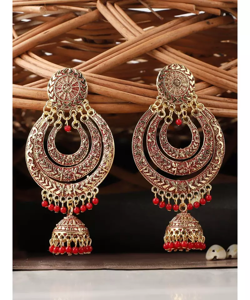 Styylo Fashion Gold Plated Designer Jhumka Earring for Women And Girls-Onesize-Gold