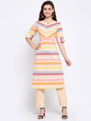 Multicolor printed cotton cotton-kurtis 1