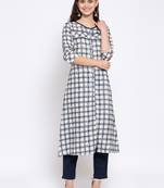 Off-white printed cotton cotton-kurtis