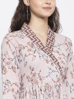 Brown printed cotton maxi-dresses 3