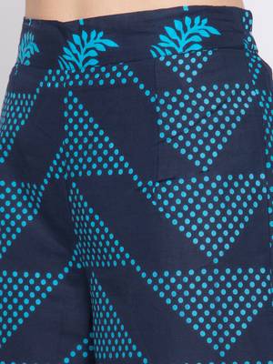 Blue printed cotton cotton-kurtis 5