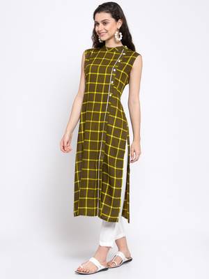 Green printed rayon cotton-kurtis 3