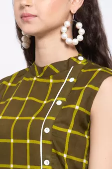 Green printed rayon cotton-kurtis