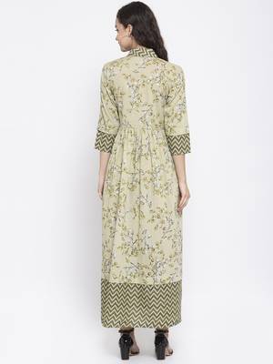 Green printed cotton maxi-dresses 2