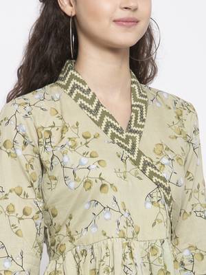 Green printed cotton maxi-dresses 3