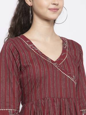 Wine printed cotton maxi-dresses 3