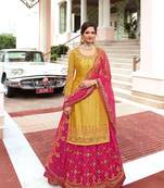Super model yellow rangoli georgette SHARARA style Suit