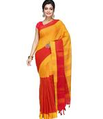 DipDiya Women Pure Cotton Handloom Ikkat Saree with Blouse Piece
