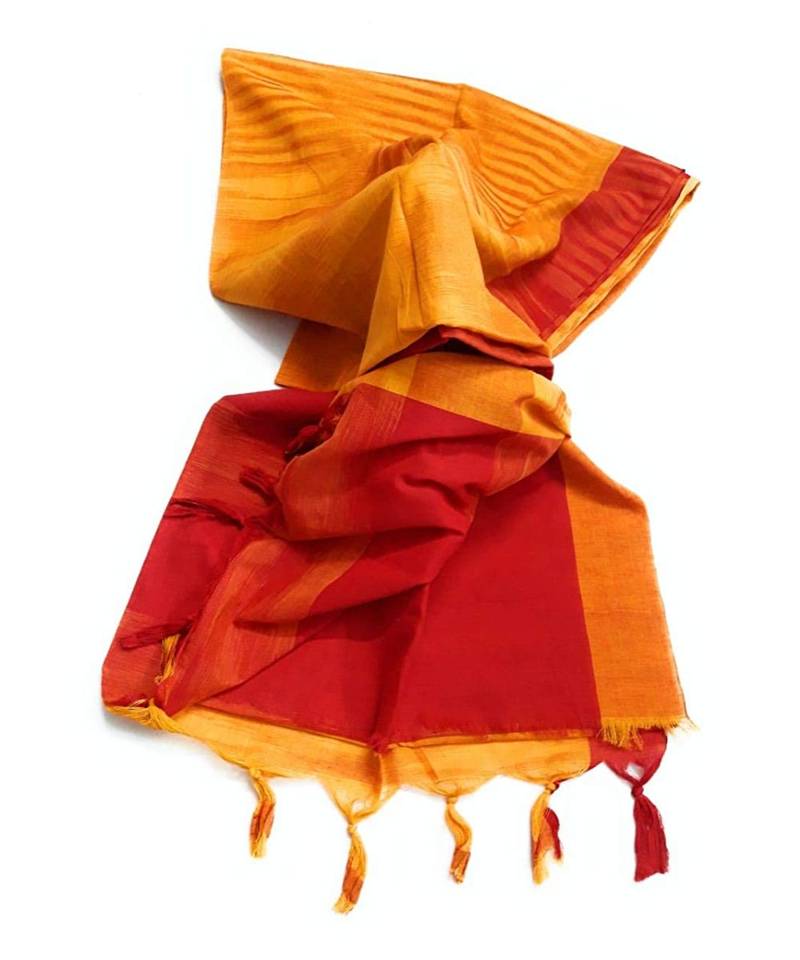 DipDiya Women Pure Cotton Handloom Ikkat Saree with Blouse Piece