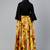 Black Silk Blend Solid Crop Top with Satin Long Skirt Set 