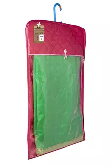 atorakushon Satin Pink Hanging Saree Cover Wardrobe Cloth organizer for Storage Rack Garment Storage Bags Pack of 3