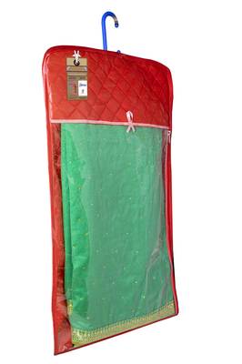 atorakushon Satin Maroon Hanging Saree Cover Wardrobe Cloth organizer for Storage Rack Garment Storage Bags Pack of 3 3