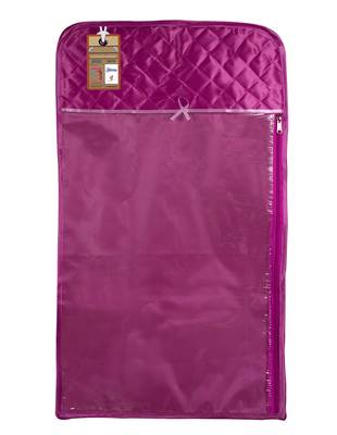 atorakushon Satin Purple Hanging Saree Cover Wardrobe Cloth organizer for Storage Rack Garment Storage Bags Pack of 3 4
