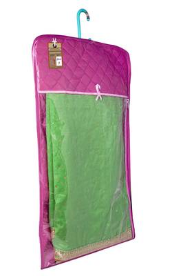 atorakushon Satin Purple Hanging Saree Cover Wardrobe Cloth organizer for Storage Rack Garment Storage Bags Pack of 3 5
