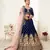 Gorgeous Navy Blue Zari Embroidered Wedding Bridal Velvet Lehenga Choli with Dupatta