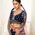 Gorgeous Navy Blue Zari Embroidered Wedding Bridal Velvet Lehenga Choli with Dupatta