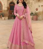 Pink Color Dola Silk Designer Anarkali Salwar Suit