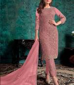 Pink Net Pakistani Salwar Kameez