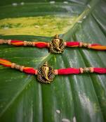Alloy Yellow Gold Orange gold_plated 2 Rakhi
