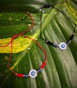 Glass Yellow Gold Multicolor stone 2 Rakhi