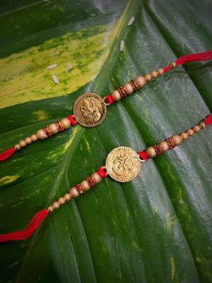 Alloy Yellow Gold Red gold_plated 2 Rakhi 1