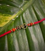 Wood Silver Red gold_plated 1 Rakhi
