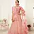 Unique Pink Zari Embroidery Soft Net Wedding Bridal Lehenga Choli
