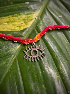 Glass Yellow Gold Silver metallic 1 Rakhi 1