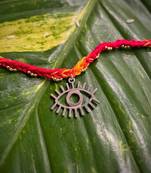 Glass Yellow Gold Silver metallic 1 Rakhi