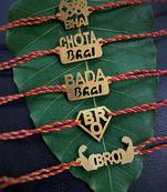 Wood Yellow Gold Red gold_plated 5 Rakhi