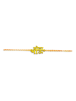 Wood Yellow Gold Multicolor gold_plated 1 Rakhi 4
