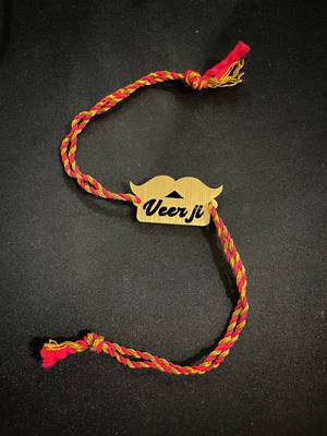 Wood Yellow Gold Red gold_plated 1 Rakhi 3