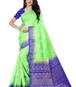 Mint Green Kanjivaram Silk Weaving Designer Saree