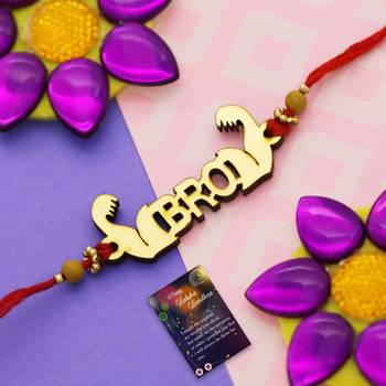 Rakhi  Rudraksh Shiv JiWith  Stylish BRO   With Roli Chawal And  Greeting Card 3