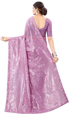 Pink Georgette New Bollywood Sequin Saree With Blouse Piece 3