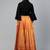 Black Silk Blend Solid Crop Top with Satin Long Skirt Set 