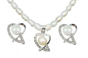 Natural Fresh Water Pearl Set From Hyderabad With Certificate of Authenticity 1