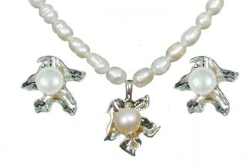 Natural Fresh Water Pearl Set From Hyderabad With Certificate of Authenticity 1