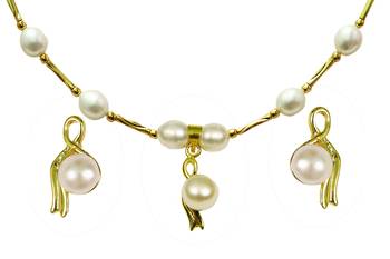 Natural Fresh Water Pearl Set From Hyderabad With Certificate of Authenticity 1