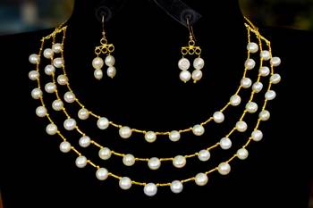 Natural Fresh Water Pearl Set From Hyderabad With Certificate of Authenticity 1