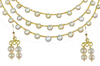 Natural Fresh Water Pearl Set From Hyderabad With Certificate of Authenticity 2