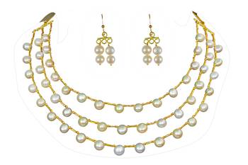 Natural Fresh Water Pearl Set From Hyderabad With Certificate of Authenticity 4