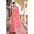 Peach Pink beautiful gotapatti work linen saree with blouse