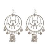 Silver Oxidised Afghani Chandbali Dangler Earring Light weight in stainless steel alloy party wear for Women and Girls