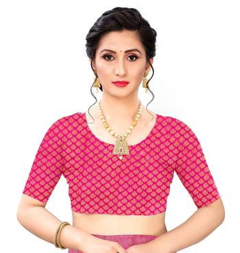 Blue woven cotton silk saree with blouse 5
