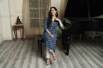 Indigo Handblock Printed Kurta 3